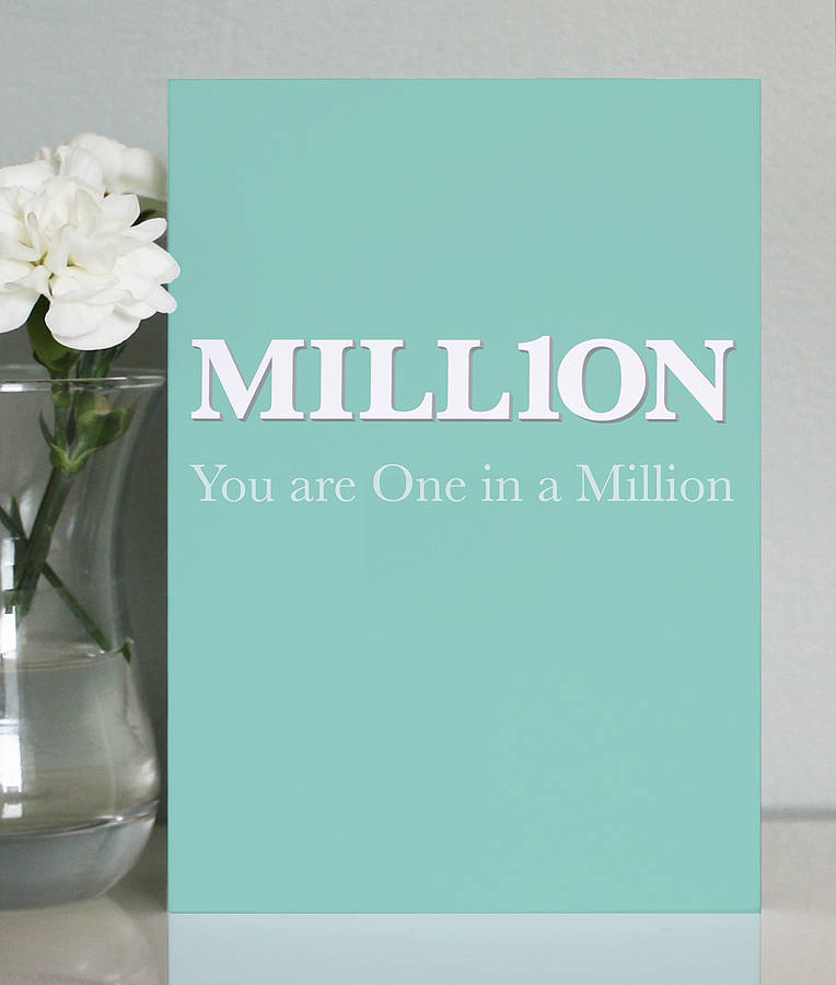 'One in a Million' Greetings Card By One little Dicky Bird ...